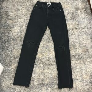 Agolde straight leg with rips on the knees